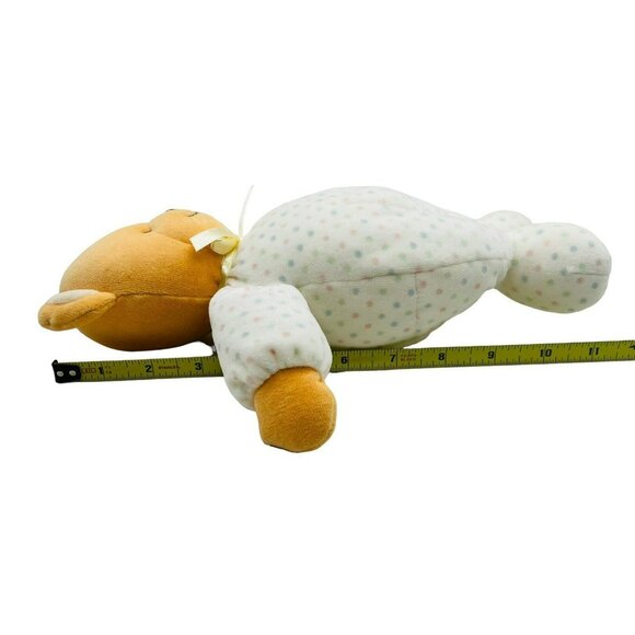 Prestige Baby Brown Bear Footie Pajamas Rattle Pastel Polka Dots Tags 11 inch - Picture 10 of 10